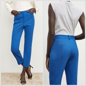 NWT M.M. LaFleur The Condesa Pant Basketweave Jacquard in Azure Blue Sz 8